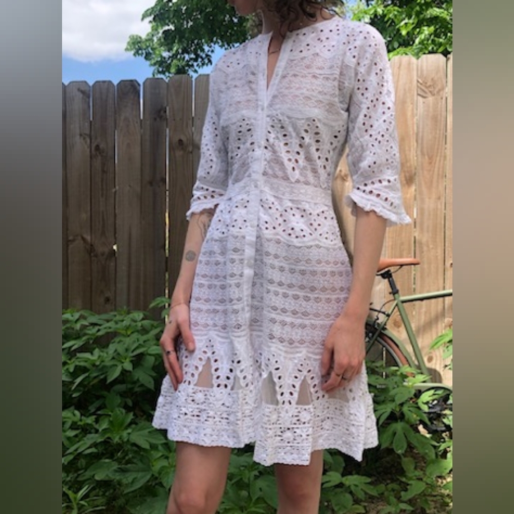 Maia Bergman Vera Dress in Salt white eyelet